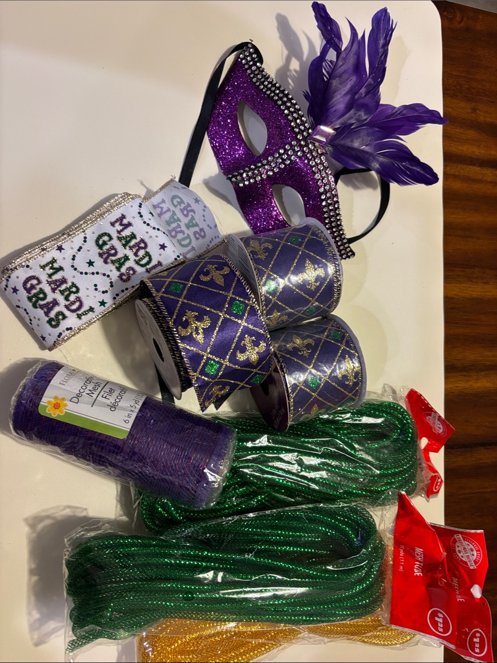 Mardi Gras Decoration Set for Wreaths